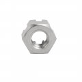 Uxcell 5pcs M8x1 25mm 304 Stainless Steel Hexagon Slotted Castle Nut Silver Tone