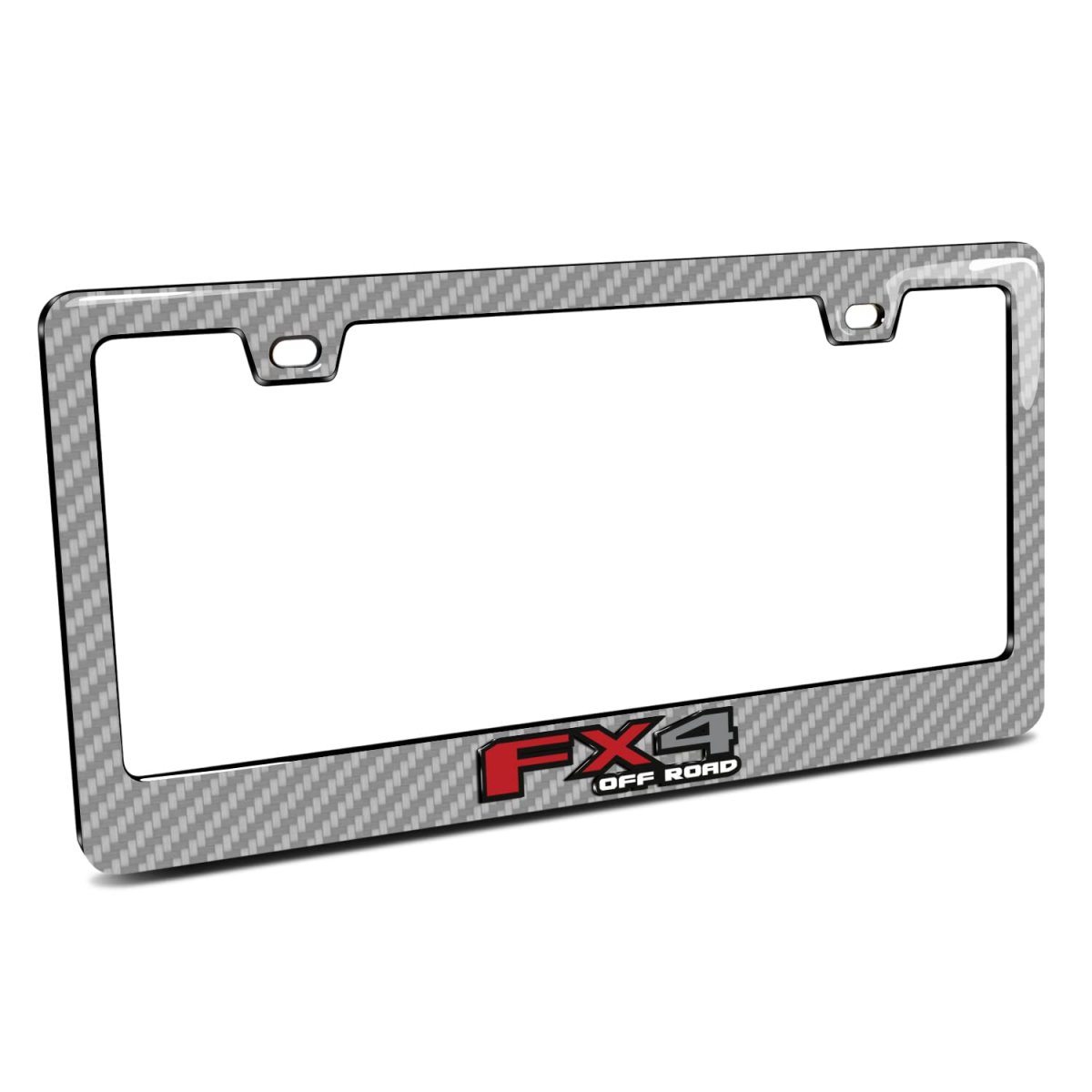 Ford F-150 Fx4 Off Road In 3d On Silver Real 3k Carbon Fiber Finish Abs Plastic License Plate Frame