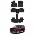 Mixsuper Floor Mats For 2020-2024 Hyundai Palisade 7 Passenger All Weather Liners 3 Row Set Black 