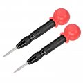 Automatic Center Punch 5-inch Spring-loaded Hole Puncher Marker Hand Tool Adjustable Black With Cap For Wood Metal Plastic 2pcs 