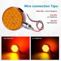 Partsam 2pcs Square Dual Double Face Fender Stop Turn Signal Tail 52 Led Amber Red Truck Trailer Pedestal Lights 2pc 4 Round
