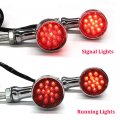 Miss Moly Chrome Motorcycle Led Turn Signals Red Light Brake Running Tail Bullet