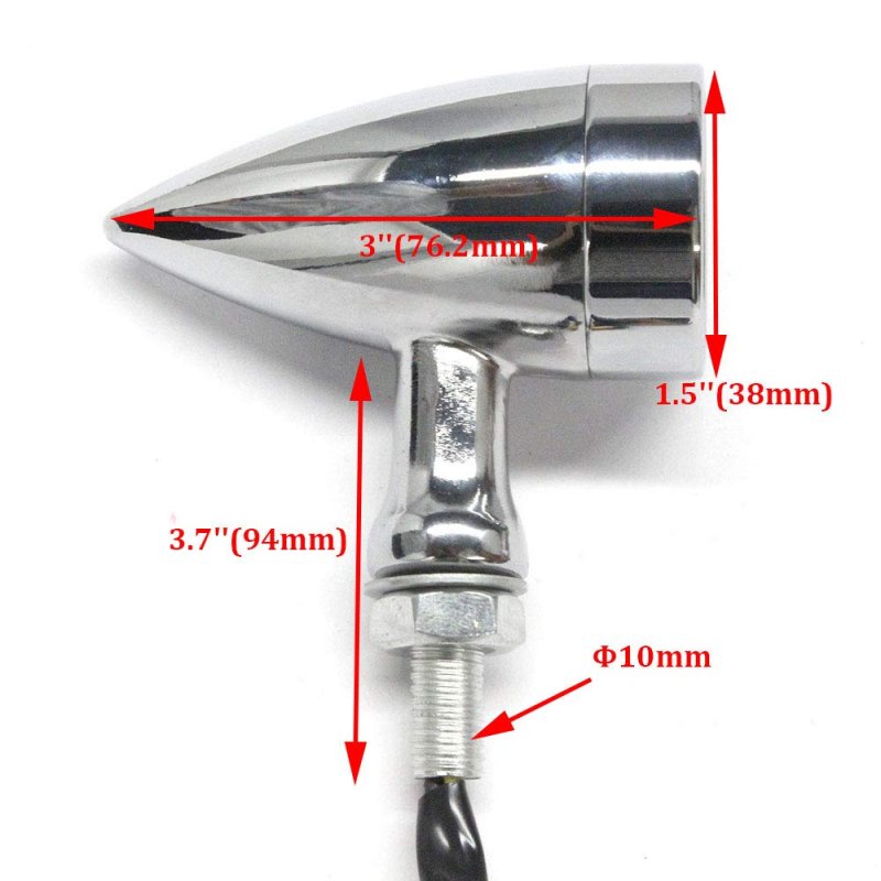 Miss Moly Chrome Motorcycle Led Turn Signals Red Light Brake Running Tail Bullet