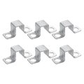 6pcs 18x24 Mm U Shaped Connector Bracket Square Tube Strap Clamp Galvanized Steel Pipe Wood Deck Fence Post Tie For Water Pipes 