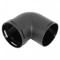 X Autohaux 60mm Car Heater Warm Air Ducting Pipe Elbow Outlet Connector Black Plastic