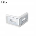 Uxcell 29mmx29mmx18mm Metal Plastic L Shaped Angle Bracket Shelf Corner Brace Plate White Pack Of 8