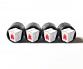 Takeout Box Emoji Tire Valve Stem Caps Black Aluminum Set Of Four 