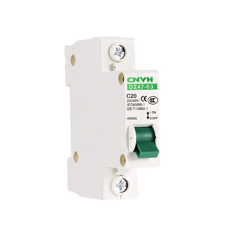 Miniature Circuit Breaker Dz47-63 1 Pole 20a 230 400v Din Rail Mount C20 C Curve