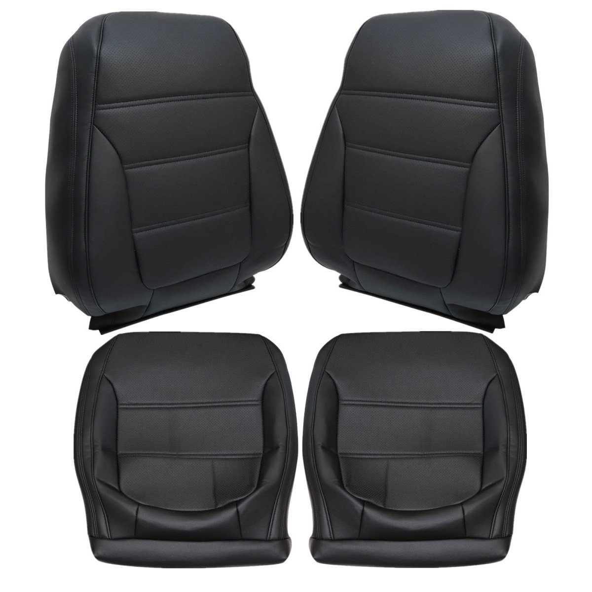 4pc Front Bottom Top Leather Seat Cover Black For Volkswagen Jetta 2011 2012 2013 2014 2015 2016 2017