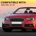 G-plus Front Bumper Fog Light Grille Grill Cover Black With Silver Ring Compatible 2013-2016 Audi A5 S-line S5 Facelift Lci Fit