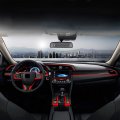 Xiter 6pcs Abs Carbon Fiber Car Interior Center Consoles Instrument Panel Stickers Dashboard Cover Trims Strips Accessories For