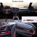 Xiter 6pcs Abs Carbon Fiber Car Interior Center Consoles Instrument Panel Stickers Dashboard Cover Trims Strips Accessories For