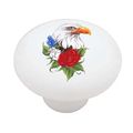 American Bald Eagle And Roses Decorative High Gloss Ceramic Drawer Knob 