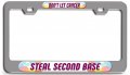 Don T Let Cancer Steal Second Base 3d Metal License Plate Frame Heavy Duty Steel Tag Holder For Auto Suv And Truck 12 X 6 In