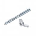 Uxcell 12pcs M6x60mm Hanger Bolt 10pcs M6 Wing Nuts For Furniture