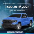 Front Bumper Panel Reinforcement For Ram 1500 2019 2024 Black Steel Part Number 68313531aa