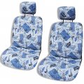 Winnie Fashion Made In Hawaii Classic Tapa Island Separate Headrest Hawaiian Car Seat Cover Set Of 2 