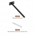 Uxcell 4pcs Floating Shelf Bracket 8 X 2 Wall Mounting Blind Support Hidden For Wood Shelves Black