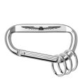 Ipick Image Officially Licensed Ford Thunderbird Laser-etched Silver Metal Carabiner Keychain With Split Key Rings 