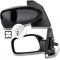 Ocpty Black Left Side Mirror Fit For 2003-2008 Toyota Corolla Smooth Glass Non-folding Non-heated