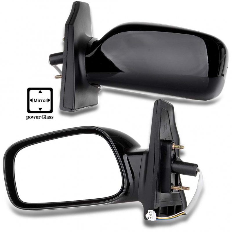 Black Left Side Mirror Fit For 2003-2008 Toyota Corolla Smooth Glass Non-folding Non-heated