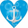 Stickertalk Heart-shaped Vinyl Anchor Sticker 4 Inches By 