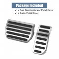 X Autohaux 2pcs Brake Pedal Pad Gas Accelerator Cover For Volvo Xc60 2010-2017 Silver Tone