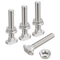 M8x45mm T Slot Drop-in Bolt And M8 Hexagon Flange Nut Set 20 Sets Hammer Head-bolt T Shape Stud Sliding Screw For 40 Series 