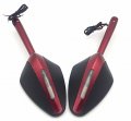 Hongk- Cnc Red Rear View Left Right Leda Integrated Side Mirrors Compatible With 8mm 10mm Screw Fz1 Fz6 Suzuki Gsr600 Boulevard