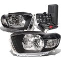 Auto Dynasty Black Housing Clear Corner Headlight Lamps Tool Kit For Highlander 08-10 