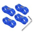 4pcs Blue An10 19mm Hose Separator Clamp Fitting Adapter With Wrench For Car