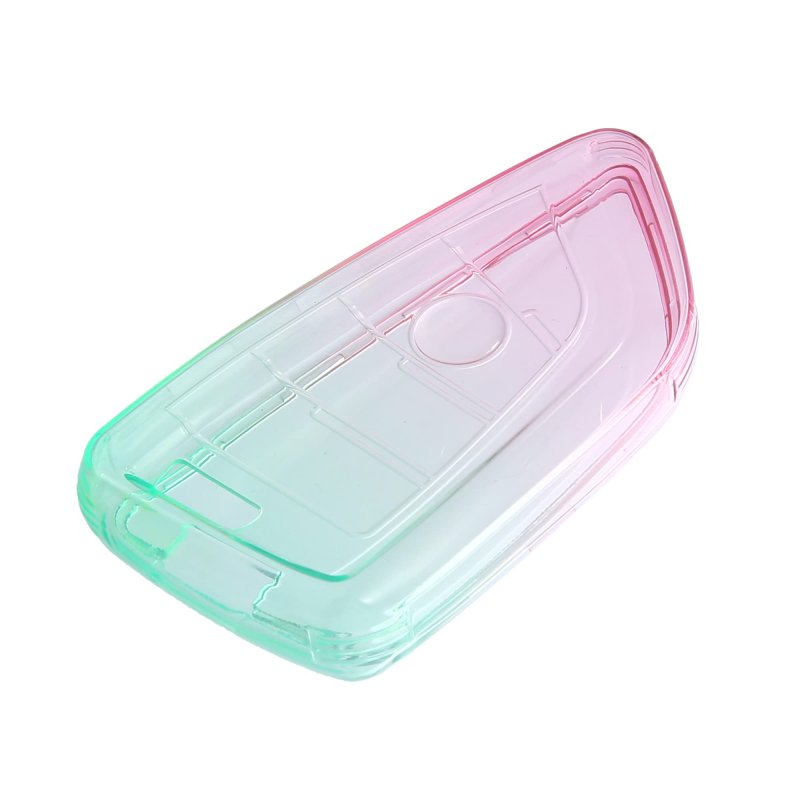 1 Pcs Key Fob Remote Control Cover Case Full Protection Tpu Shell For Bmw 2 3 5 6 Series Cyan And Rose Red Gradient