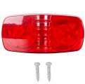 Ecotric Led Trailer Marker 4 X 2 Bullseye Lights Super Bright 10 Diodes Light Indicator Red Amber Double Bubble 12v Rectangular