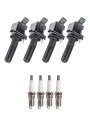 Ena Set Of 4 Ignition Coil Pack And Platinum Spark Plug For Chevrolet Hummer Colorado Canyon Rainier Trailblazer Ascender 9-7x 