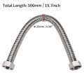 Uxcell Corrugated Stainless Steel Flexible Water Line 19 7inch Long G1 Female Threaded Connector With Washer
