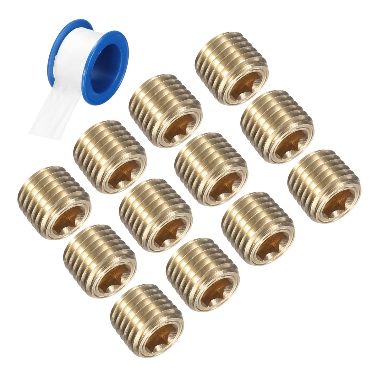 12pcs 1 16 Npt Brass Pipe Plug Fitting Male Thread Internal Hex Socket Cap Countersunk For Sealing Port Pneumatic Solenoid
