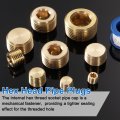 12pcs 1 16 Npt Brass Pipe Plug Fitting Male Thread Internal Hex Socket Cap Countersunk For Sealing Port Pneumatic Solenoid