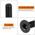 Uxcell M5-0 8x16mm Flat Head Torx Anti Theft Machine Screws 20pcs 10 9 Grade Alloy Steel Drive Countersunk Full Thread Black