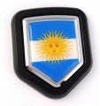 Argentina Flag Car Truck Black Shield Grill Badge Chrome Grille Emblem 2 6 X 3 1