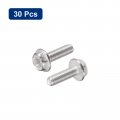 Uxcell M3x10mm Phillips Hex Head Flange Bolts 30pcs 304 Stainless Steelagon Hex Machine Screws