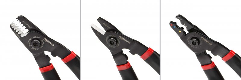 Steelman 3-piece Mini Wire And Cable Electrician Tool Set Wire Cutter Stripper Crimper Durable Steel With Corrosion-resistant