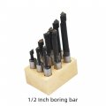 Waltyotur Boring Bar Set 1 2 Inch Bars For Lathe Or Milling Machines 9-pack