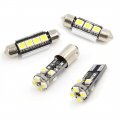 X Autohaux 17pcs Canbus White Car Dome Map Reading Led Interior Light License Plate Bulbs Kit Dc 12v For