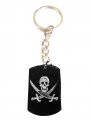 Skull Jolly Roger Pirate Cross Swords Logo Metal Ring Key Chain Keychain 