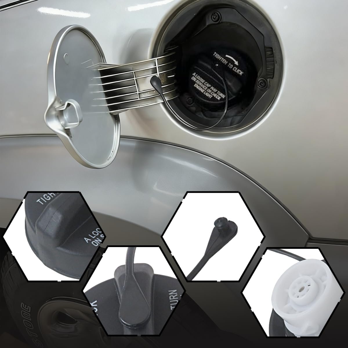 Fuel Cap Gas Replace 52030377ab 5278632ag 52030377aa For 2000 2002 Chrysler Neon Black Tank Filler