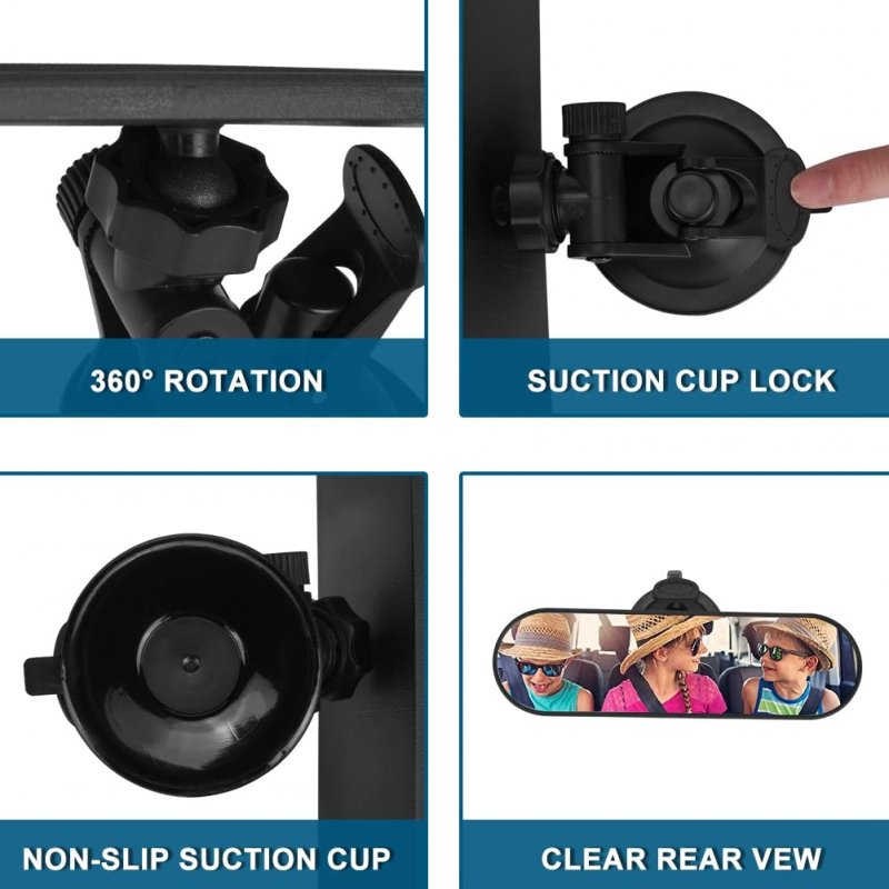 Xhuangtech Anti Glare Car Rear View Mirror With Suction Cupi Universal Wide Angle Panoramic Rearview For Auto Truck Suvs Rvs