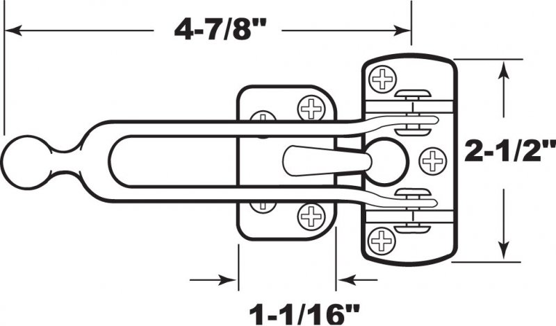 Prime-line S 4353 Brushed Chrome Swing Bar Door Lock With Edge Guard Single Pack