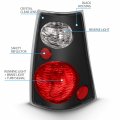 Amerilite Black Replacement Brake Tail Lights Set For 01-05 Ford Explorer Sport Trac Passenger And Driver Side