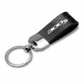 Ipick Image For Chrysler 300s Black Real Leather Loop Strap Chrome Metal Key Chain Keychain Official Licensed