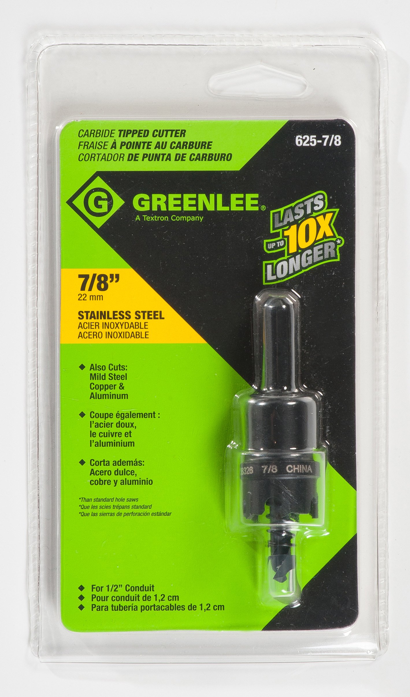 Greenlee 625-7 8 Carbide-tipped Hole Cutter 7 8-inch